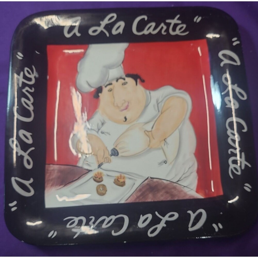 Square Plate Tracy Flickinger Certified International Art "A La Carte"